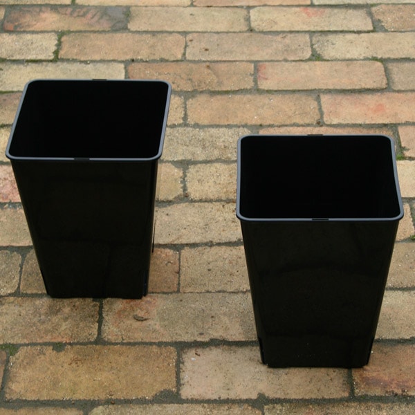 鉢 送料無料 スリット角ポット 8号サイズ ブラック 20個セット