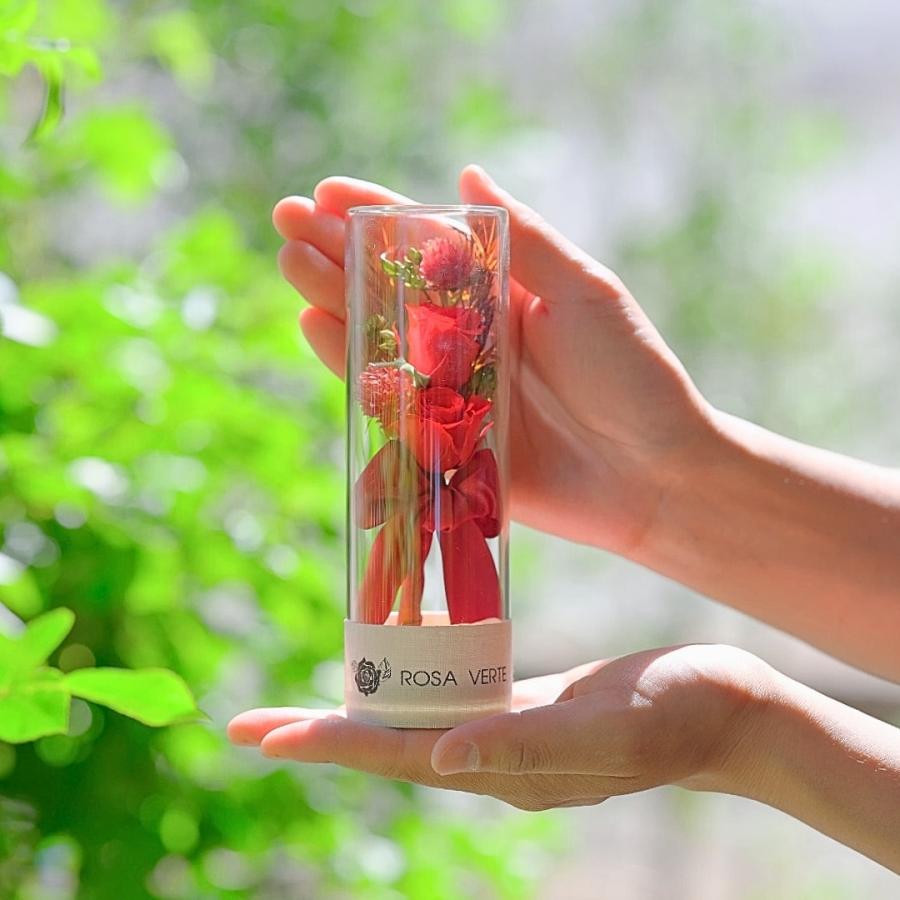 雑貨 プリザーブドフラワー ボトルフラワー レッド 花 ブリザード