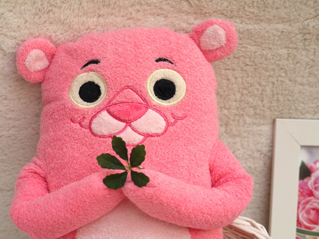 フモフモさん ピンクパンサー＆フモフモさん （ピンク・L） 可愛い癒し