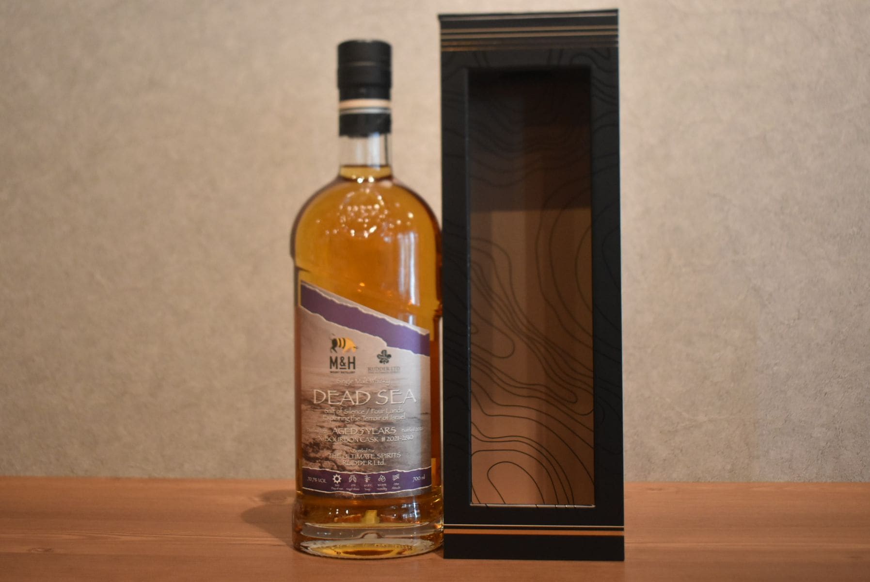 ◆ M&H Four Landsシリーズ シングルモルト アンピーテッド 2021-2026 5YO バーボンカスク Dead Sea 正規品 70.7% 700ml ◆