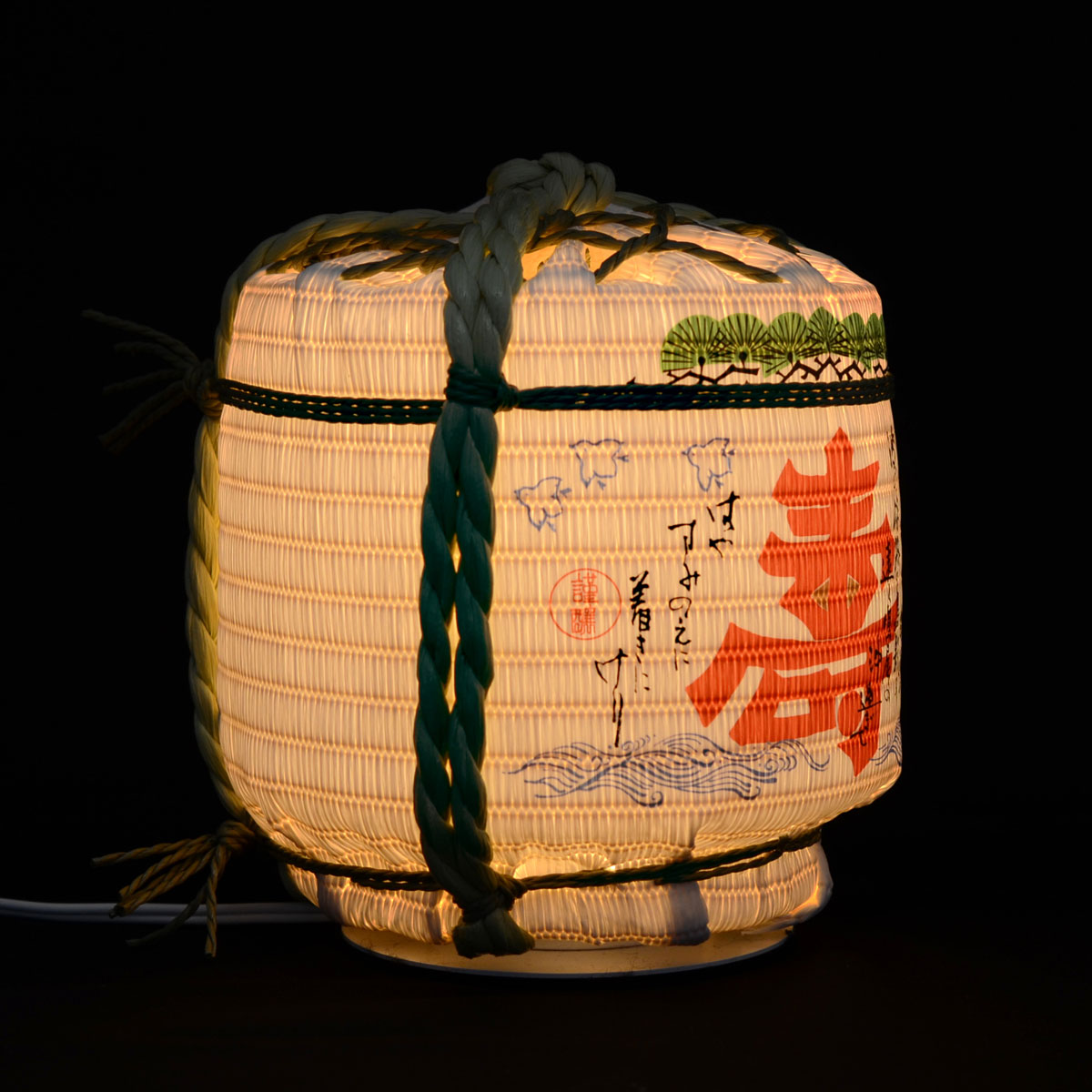 【中古】 炭/創森社/岸本定吉 菰樽ライト◇菰樽ライト 寿 高砂や (作：荻野丹雪)｜明治創業菰