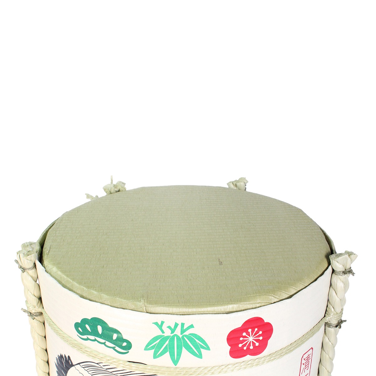 ディスプレイこも樽 ハーフタイプ 祝(鶴亀) 小18L(芯材：発泡スチロール) ディスプレイこも樽 ハーフタイプ 祝(千鳥格子) 小18L(芯材