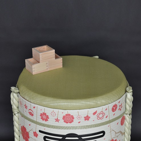 ディスプレイこも樽 ハーフタイプ 祝(鶴亀) 小18L(芯材：発泡スチロール) ディスプレイこも樽 ハーフタイプ 祝(千鳥格子) 小18L(芯材