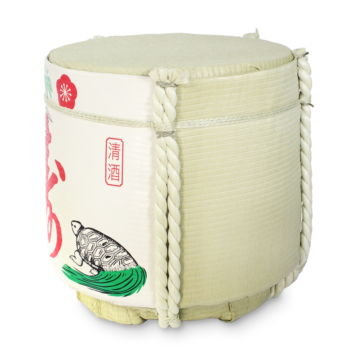 ディスプレイ飾り樽◇ ディスプレイこも樽 置台タイプ 寿(鶴亀)｜明治