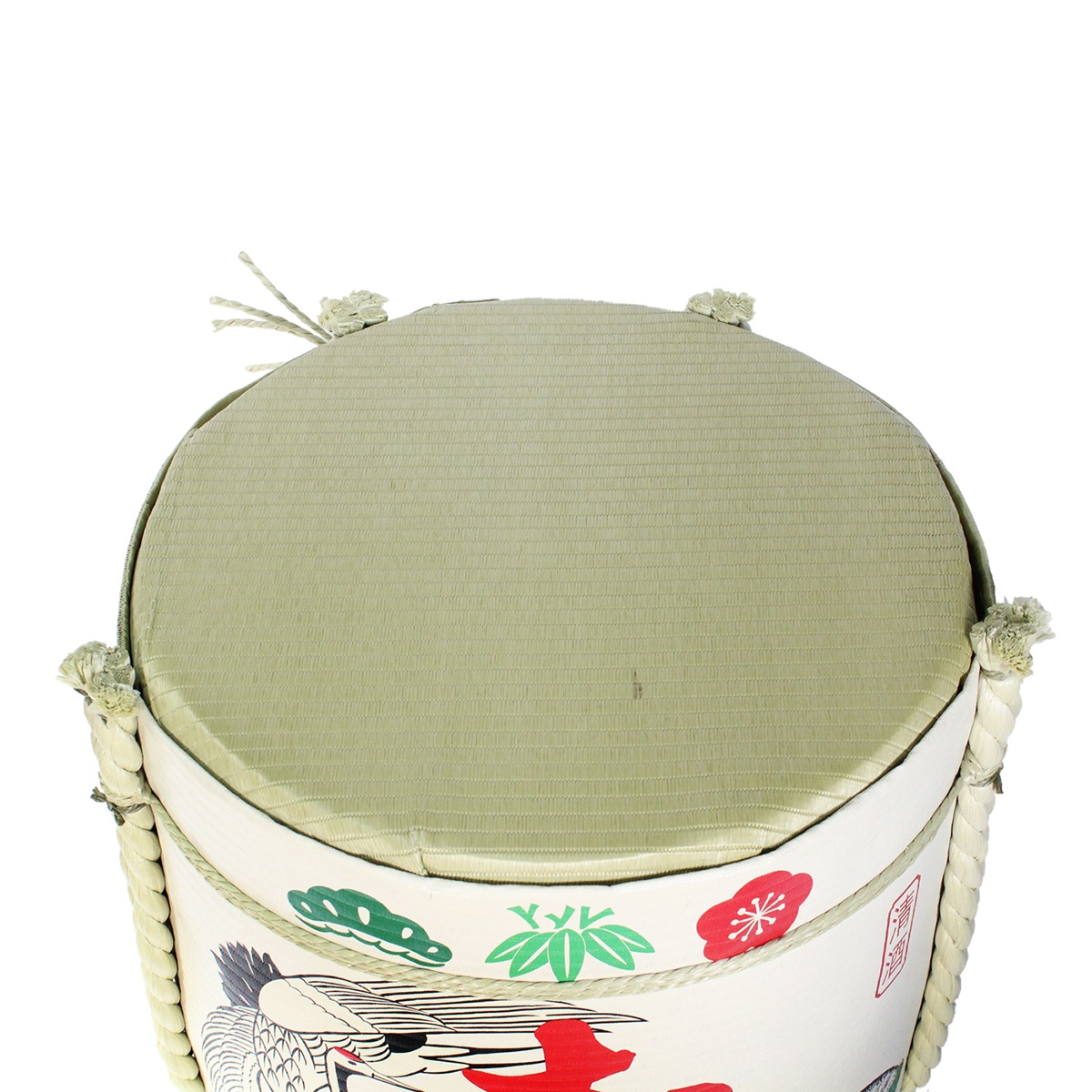 ディスプレイ飾り樽◇ ディスプレイこも樽 置台タイプ 寿(鶴亀)｜明治