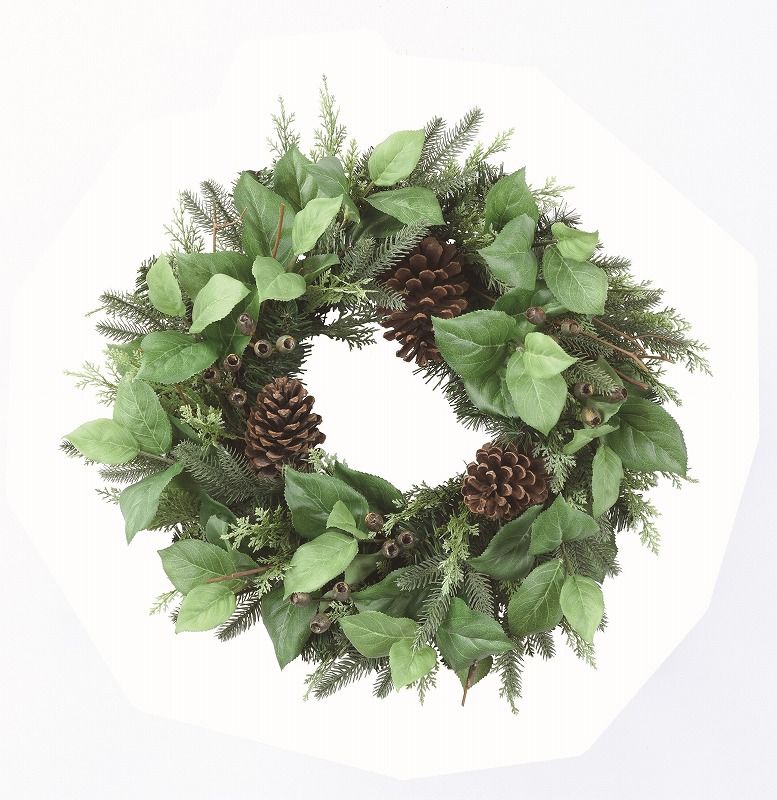 クリスマスリース　ミックスリーフリース