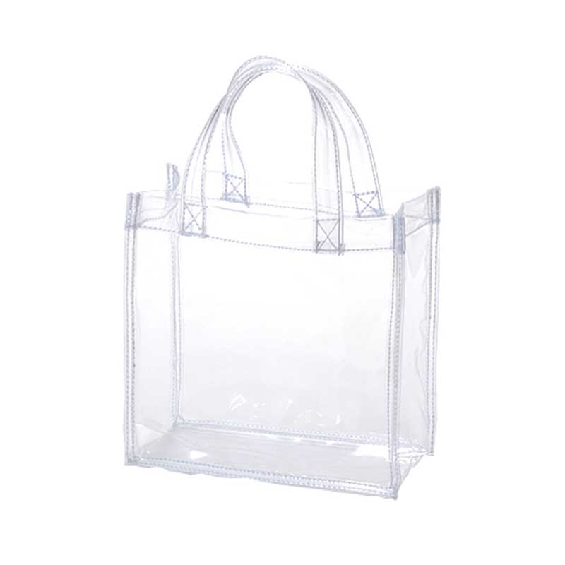 CB-2020 透明ビニールバック 透明バッグ シースルバッグ  20cm正方形の小振りながら必要最低限収納できます。