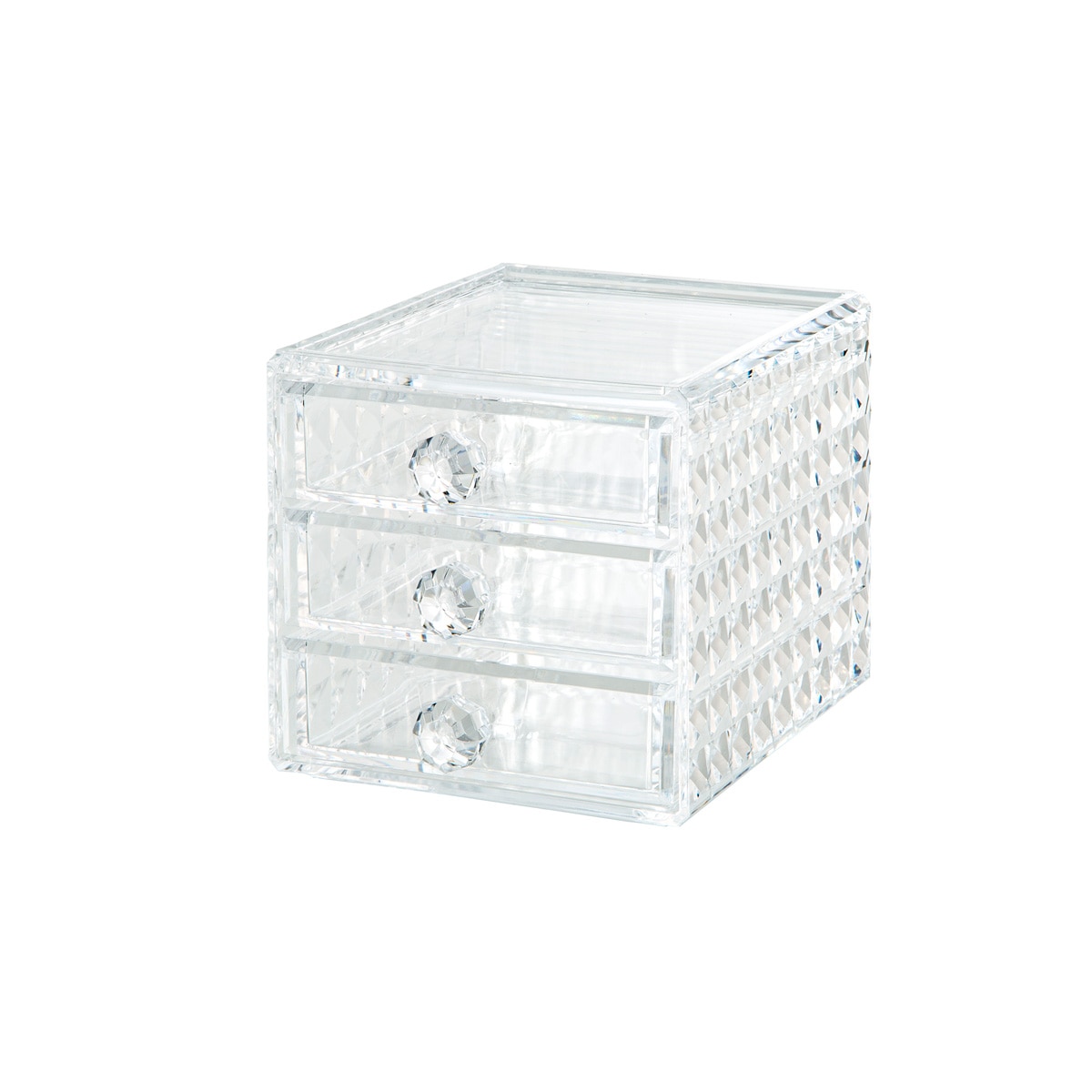 アクリル コスメ小引出し化粧品収納ボックス 透明アクリル コスメ ボックス メイクケース コスメ 引き出し小物/化粧品入れ レディース ジュエリーボックス 小物 収納 クリア アクセサリー 積み重ね ナロー3段 小引き出し acy_1049