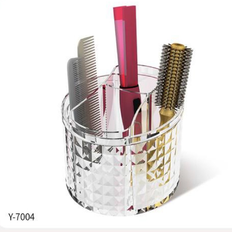 アクリル コスメ ブラシホルダー 丸形 チークブラシスタンド ラウンド型 化粧ブラシホルダー 化粧筆・鉛筆ペンホルダー・文具収納ボックス 化粧品入れ 小物 多機能収納　蓋付き acy-7004