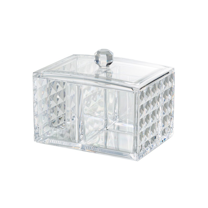 アクリル コスメコットン用品 コットンパフ入れ 化粧品入れ 耐久 化粧ブラシ 女の子のギフト プレゼント 卓上収納ケース かわいい クリアアクリルケース メイクボックス メイクアップ オーガナイザー Clarity クリア acy-2016