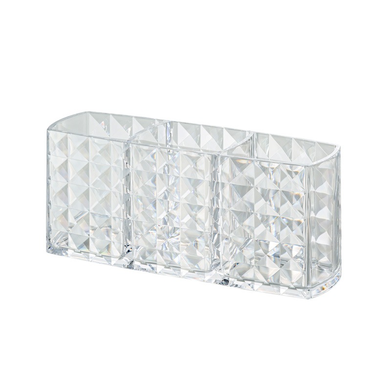 アクリル コスメ ブラシホルダー(長方形) チークブラシスタンド 化粧ブラシホルダー 化粧筆・鉛筆ペンホルダー・文具収納ボックス 化粧品入れ 小物 多機能収納　蓋付き　acy-1028