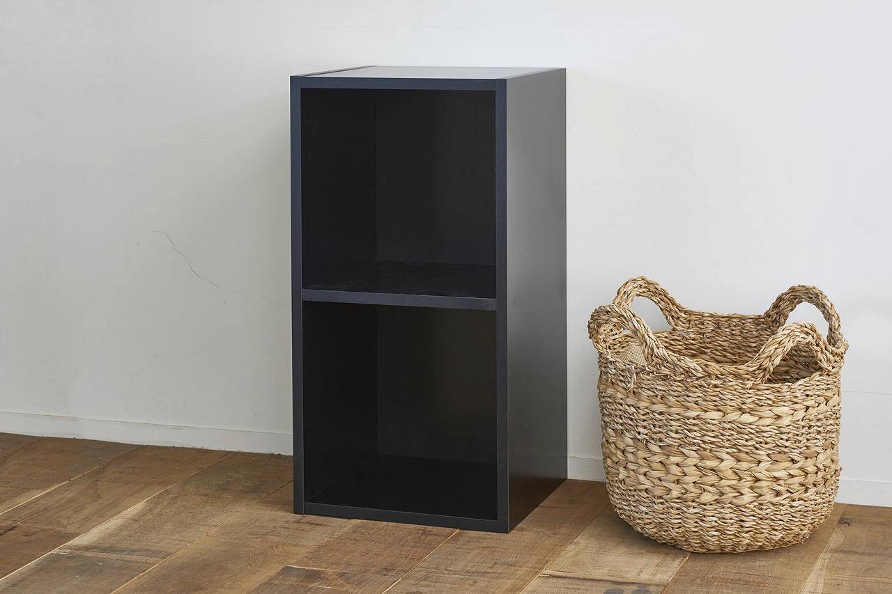 レコードボックス レコードラック バイナルボックス ２段 DJ御用達【木目/白/黒】