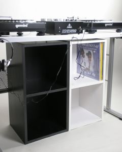 レコードボックス レコードラック バイナルボックス ２段 DJ御用達【木目/白/黒】