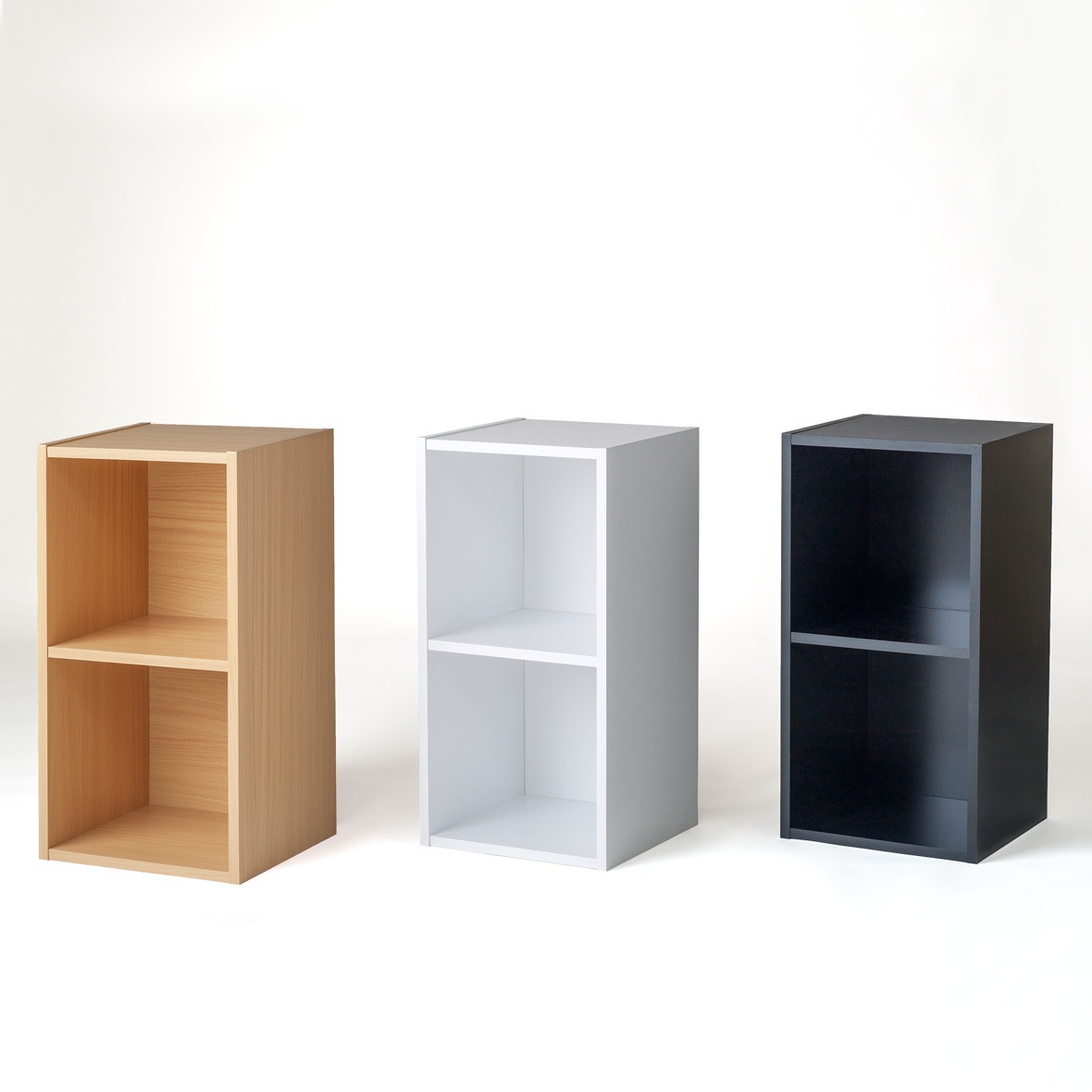 レコードボックス レコードラック バイナルボックス ２段 DJ御用達【木目/白/黒】