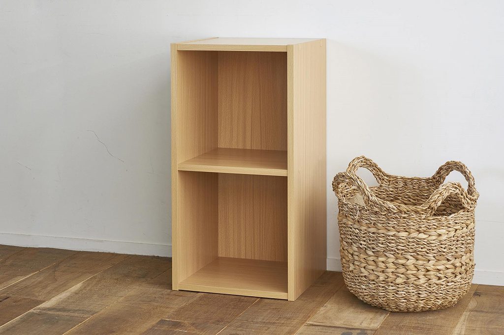 レコードボックス レコードラック バイナルボックス ２段 DJ御用達【木目/白/黒】