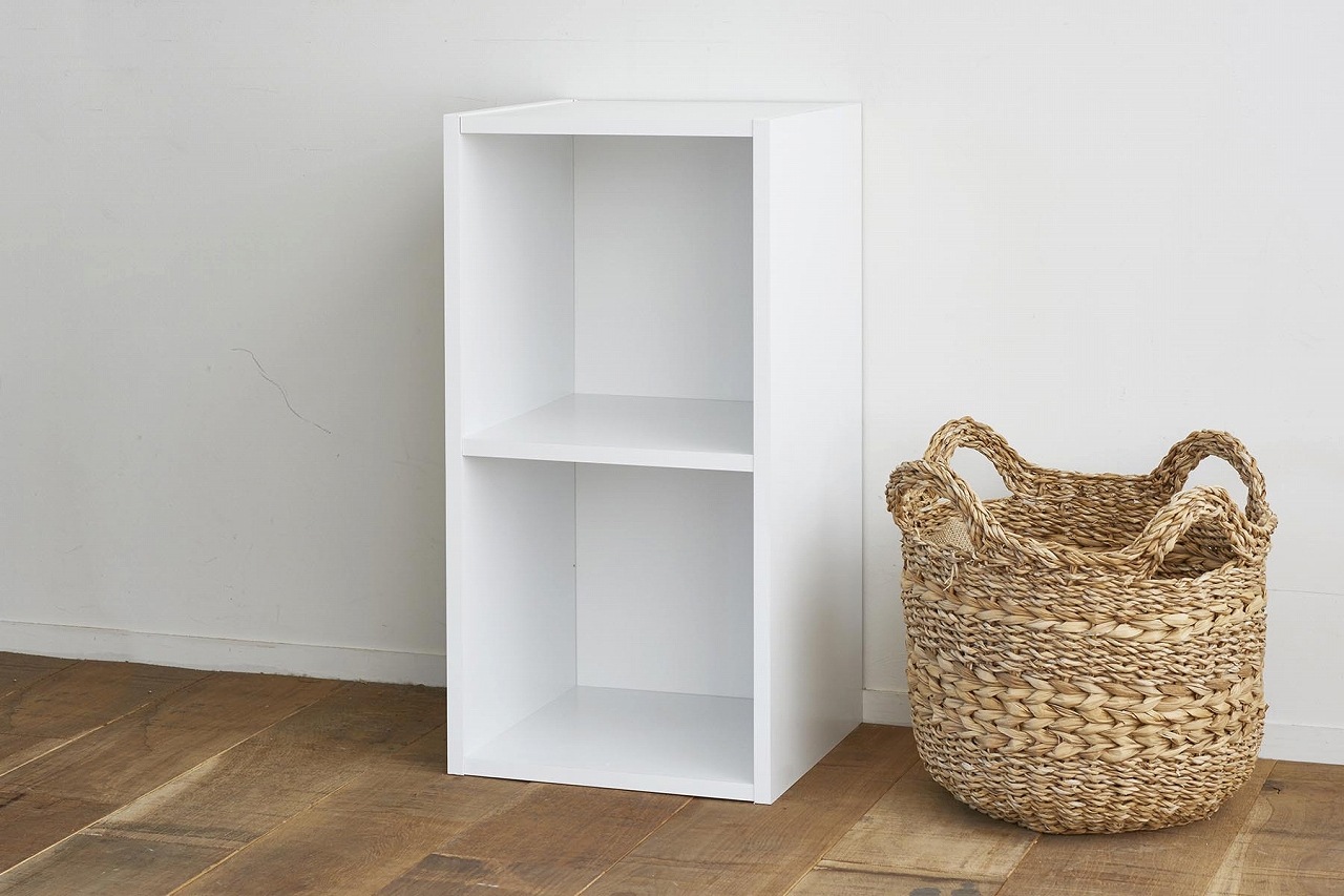 レコードボックス レコードラック バイナルボックス ２段 DJ御用達【木目/白/黒】