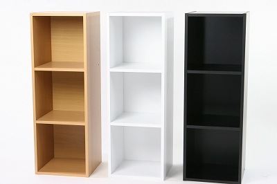 【3段黒欠品中,次回令和8年7月下旬ごろ】レコードラック レコードボックス バイナルボックス 3段【木目/白/黒】