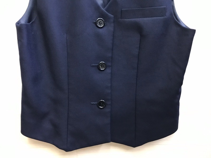 中学生、制服中着るベスト長袖、袖なし2点、紺色 中学受験当日・面接でも安心！】ブラックウォッチスーツセット 140 150