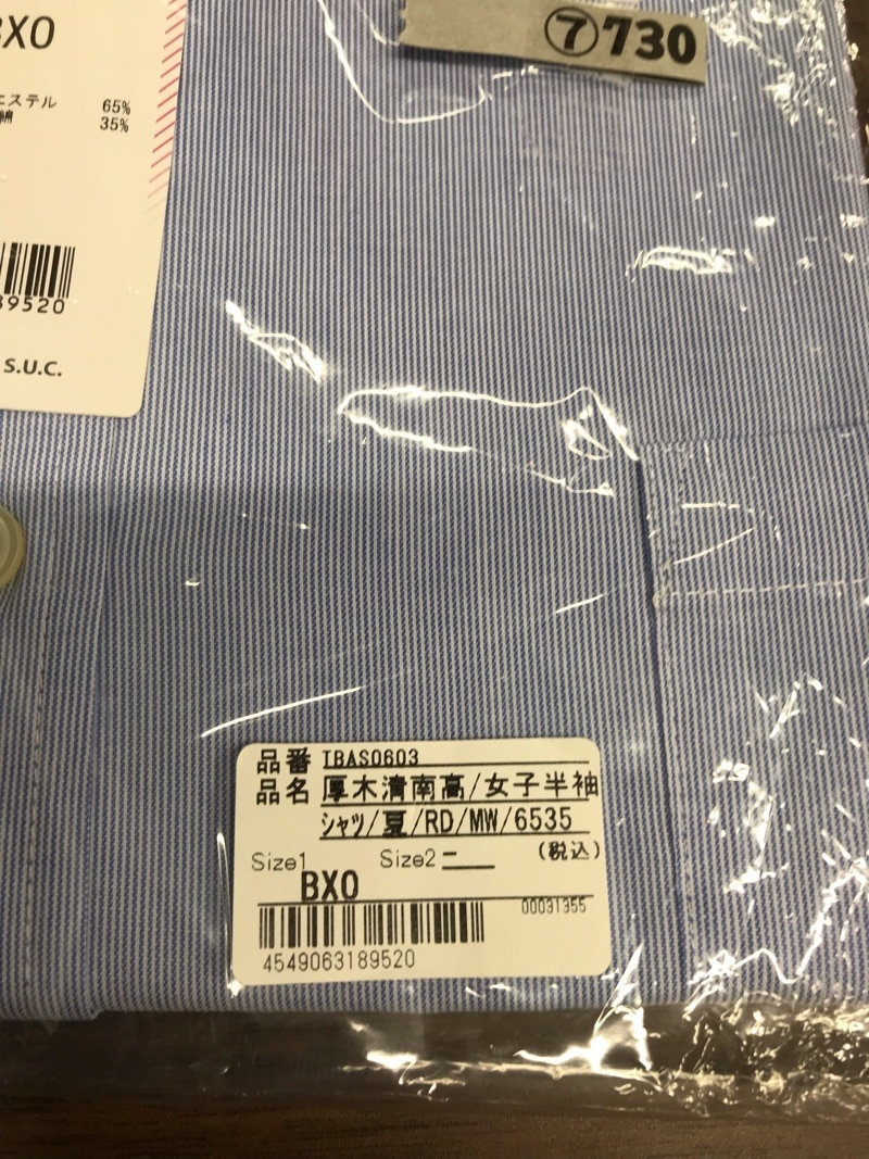 神奈川県　厚木清南高校　ブラウス（半袖）新品【0307730】
