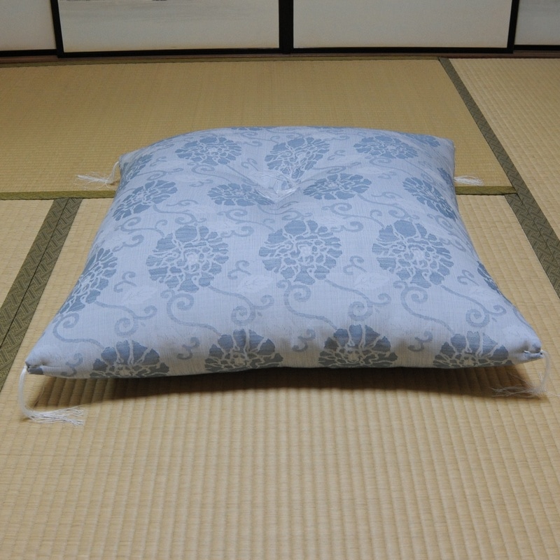 夏用 法要座布団 ちぢみ牡丹（大判サイズ68X72cm） | 法要座布団