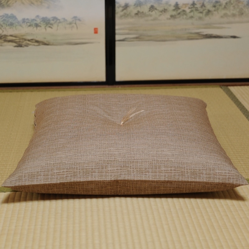 座布団 先染め織物『夕霧（ゆうぎり）』 薄茶（うすちゃ） | 座布団