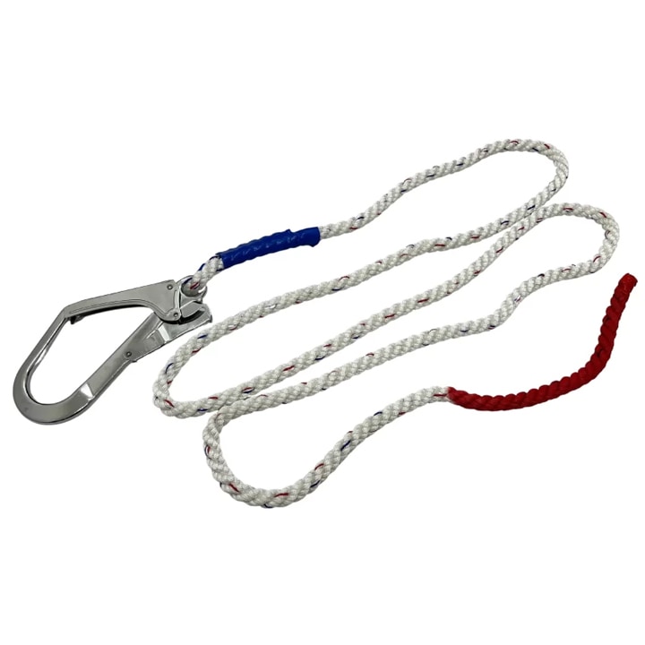 【結一産業】白色介錯ロープ(3mφ12)Y-AK004 地切り目印付き・地切り30cm部分：赤色