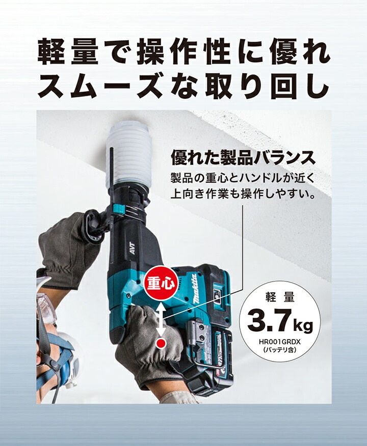 マキタ makita 28mm充電式ハンマドリルHR001GZKB（黒） 本体のみ