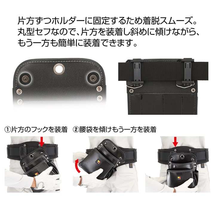 tajima【タジマ】セフツイン腰袋 ナイロン 釘袋2段小 | メーカー