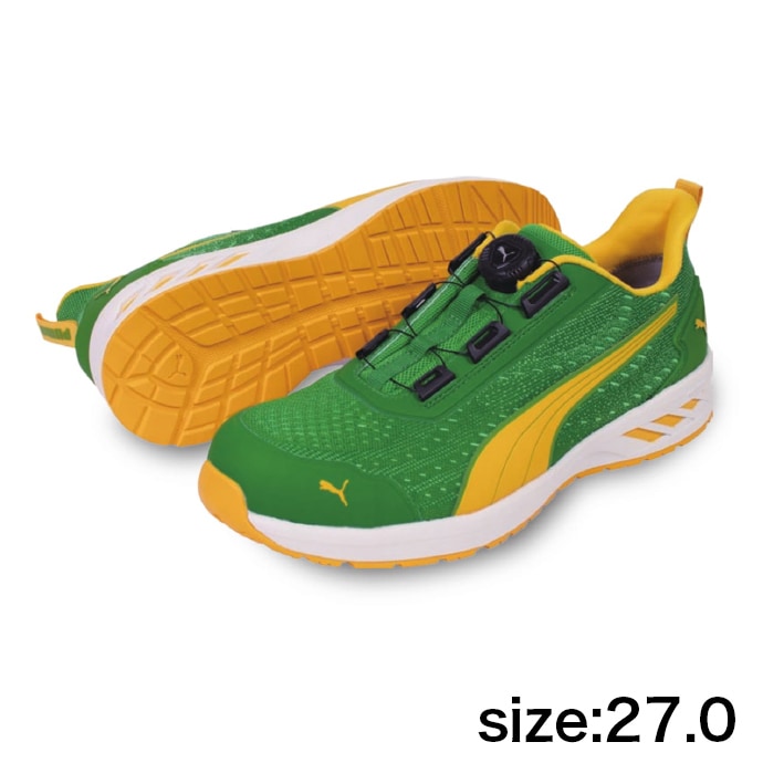 【PUMA】安全靴No.64.408.0（緑）GLIDE DISC LOW / JAPAN ATHLETIC グライド グリーン ディスク ロー27.0cm