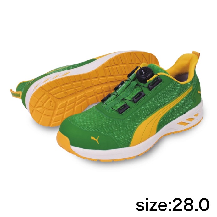 【PUMA】安全靴No.64.408.0（緑）GLIDE DISC LOW / JAPAN ATHLETIC グライド グリーン ディスク ロー28.0cm