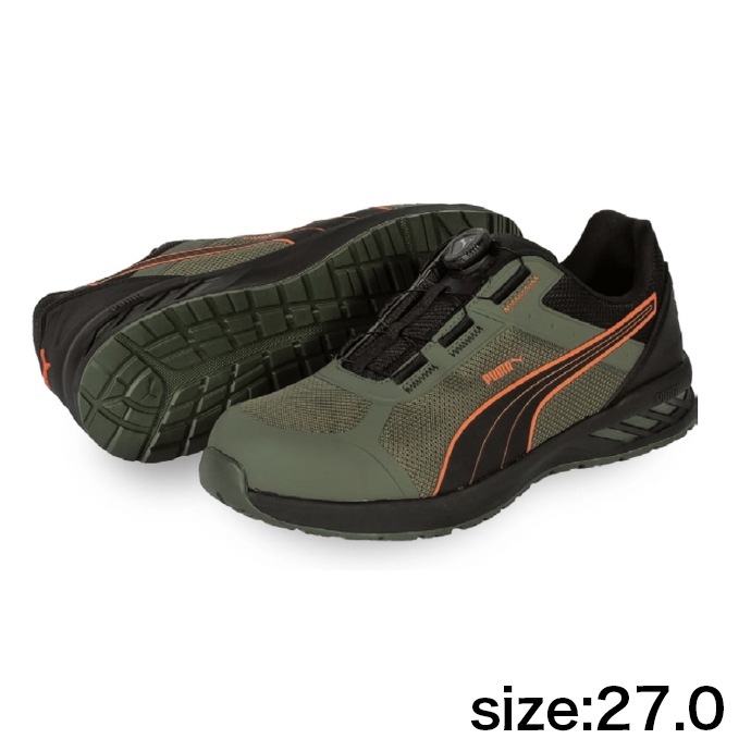 【PUMA】安全靴No.64.402.0（オリーブ）SPRINT 2.1 DISC LOW / JAPAN ATHLETIC スプリント2.1ディスク ロー 27.0cm