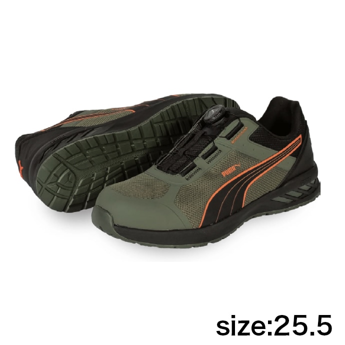 ★先行予約販売★2026年2月発売～【PUMA】安全靴No.64.402.0（オリーブ）SPRINT 2.1 DISC LOW / JAPAN ATHLETIC スプリント2.1ディスク ロー 25.5cm