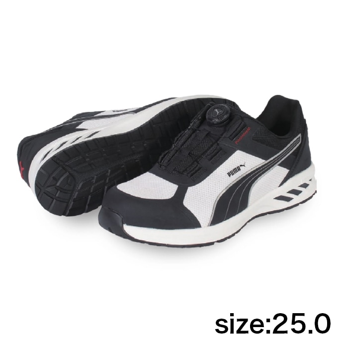 ★先行予約販売★2026年2月発売～【PUMA】安全靴No.64.403.0（黒/白）SPRINT 2.1 DISC LOW / JAPAN ATHLETIC スプリント2.1ディスク ロー 25.0cm