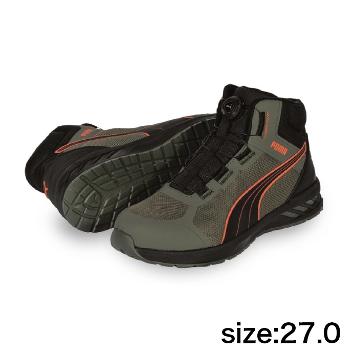 ★先行予約販売★2026年4月発売～【PUMA】安全靴No.63.402.0（オリーブ）SPRINT 2.1 DISC MID / JAPAN ATHLETIC スプリント2.1ディスク ミッド 27.0cm