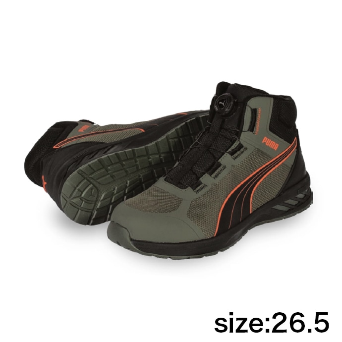 ★先行予約販売★2026年4月発売～【PUMA】安全靴No.63.402.0（オリーブ）SPRINT 2.1 DISC MID / JAPAN ATHLETIC スプリント2.1ディスク ミッド 26.5cm