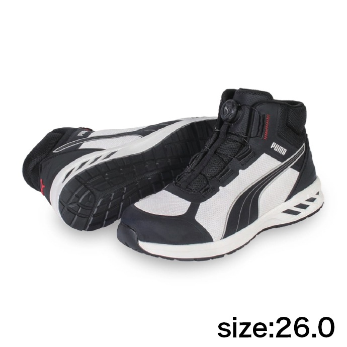 PUMA】安全靴No.63.403.0（黒/白）SPRINT 2.1 DISC MID / JAPAN
