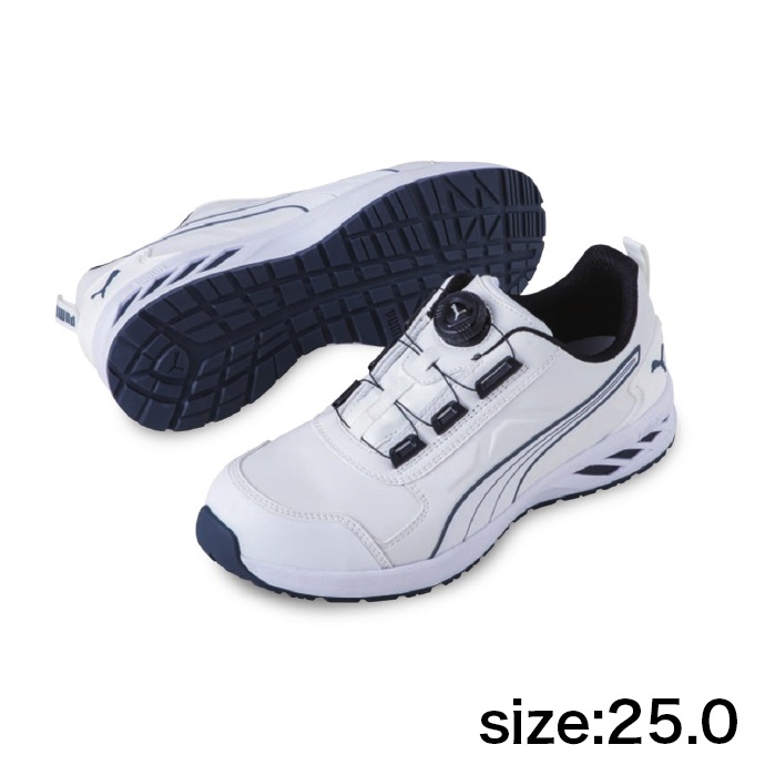 【PUMA】安全靴No.64.248.0（白）RIDER 2.0 DISC LOW / JAPAN ATHLETIC ライダー2.0 ホワイト ディスク ロー25.0cm