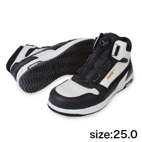 PUMA】安全靴No.63.222.0（白/緑）FRONTCOURT DISC MID / HERITAGE
