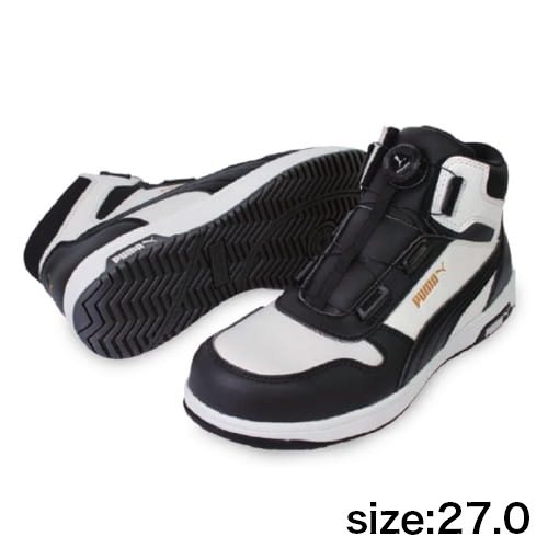 PUMA】安全靴No.63.222.0（白/緑）FRONTCOURT DISC MID / HERITAGE