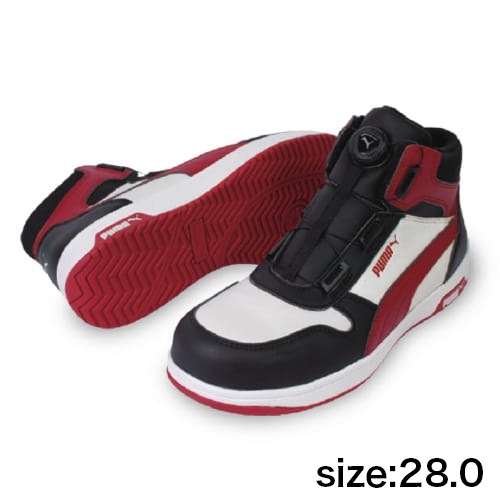 PUMA】安全靴No.63.222.0（白/緑）FRONTCOURT DISC MID / HERITAGE