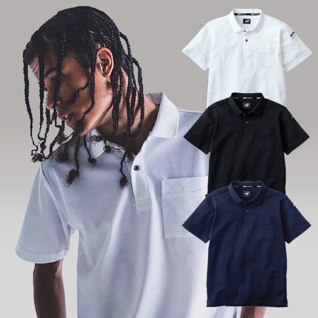 【PUMA】春夏 作業服 作業着 PW-4014N 半袖ポロシャツ（ネイビー）Lサイズ PUMA WORKWEAR プーマ 作業ウェア