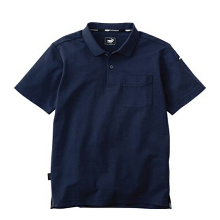 【PUMA】春夏 作業服 作業着 PW-4014N 半袖ポロシャツ（ネイビー）Lサイズ PUMA WORKWEAR プーマ 作業ウェア