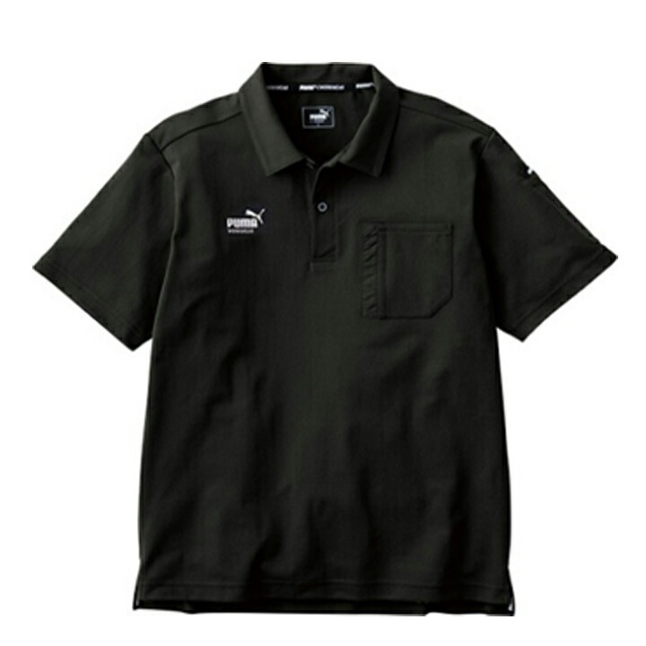 【PUMA】春夏 作業服 作業着 PW-3014N 半袖ポロシャツ（ブラック）4Lサイズ PUMA WORKWEAR プーマ 作業ウェア