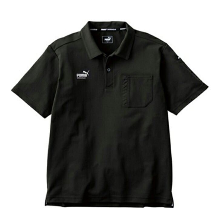 【PUMA】春夏 作業服 作業着 PW-3014N 半袖ポロシャツ（ブラック）5Lサイズ PUMA WORKWEAR プーマ 作業ウェア