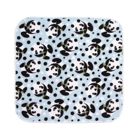 モモンガハウス(パンダ柄・青)  1900円 ぱんだ｜ブルー｜ハイカラハンカチーフ | ハイカラハンカチーフ