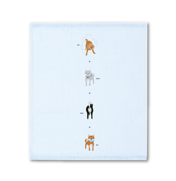 シーバ ブルー おしぼりハンカチ | はごろもガーゼ おしぼりハンカチ