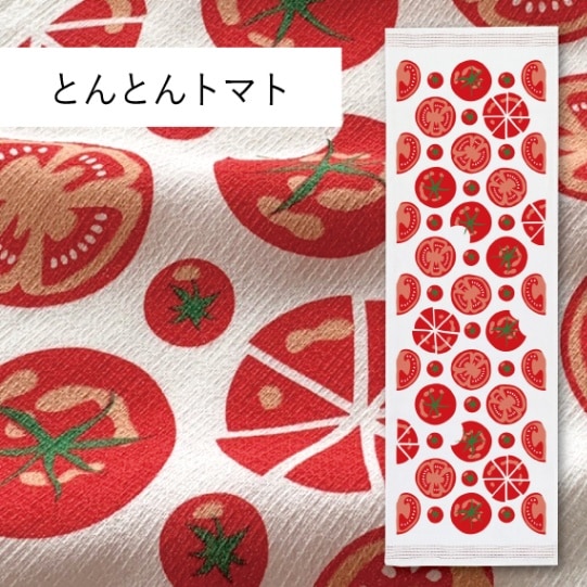 とんとんトマト｜てぬぐい | 布ごよみ｜手ぬぐい | | 今治タオルのコン