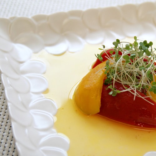 ジェンガラ陶器 スクエアフランジパニプレート（13.5cm） 内祝い 新築