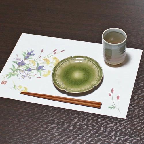和紙テーブルマット「秋の寄せ花」10枚入