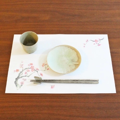 和紙テーブルマット「梅」10枚入